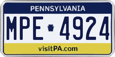 PA license plate MPE4924