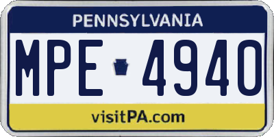 PA license plate MPE4940
