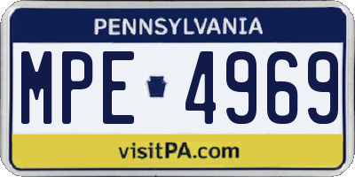 PA license plate MPE4969