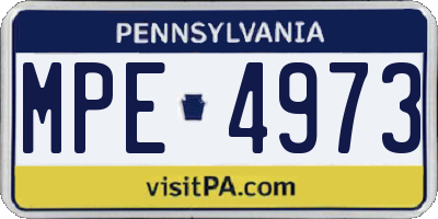 PA license plate MPE4973