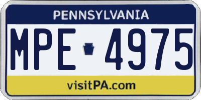 PA license plate MPE4975