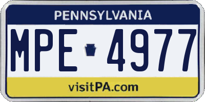 PA license plate MPE4977