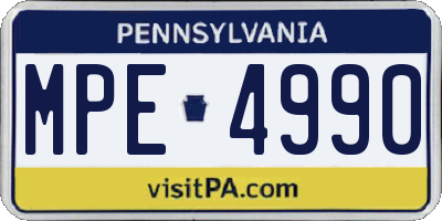 PA license plate MPE4990