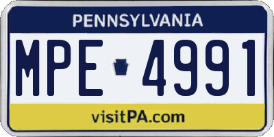 PA license plate MPE4991