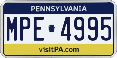 PA license plate MPE4995