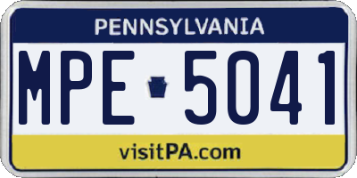 PA license plate MPE5041