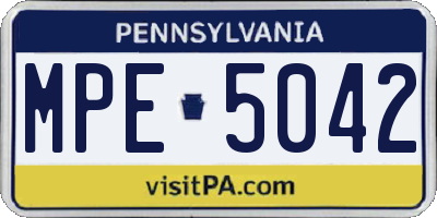 PA license plate MPE5042