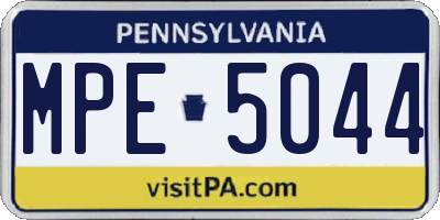 PA license plate MPE5044