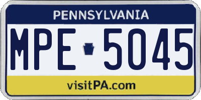 PA license plate MPE5045