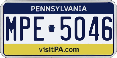 PA license plate MPE5046