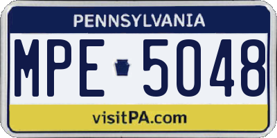 PA license plate MPE5048