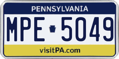 PA license plate MPE5049