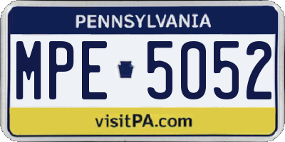 PA license plate MPE5052