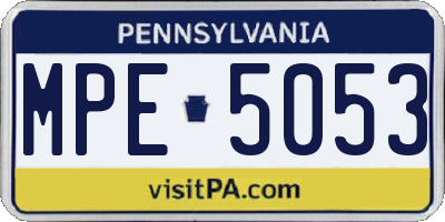 PA license plate MPE5053
