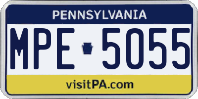 PA license plate MPE5055