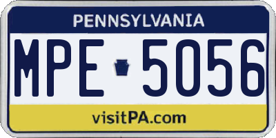 PA license plate MPE5056