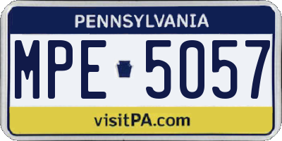 PA license plate MPE5057