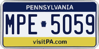 PA license plate MPE5059