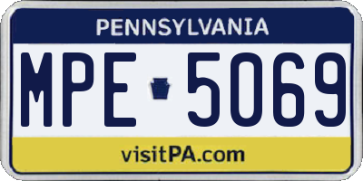 PA license plate MPE5069