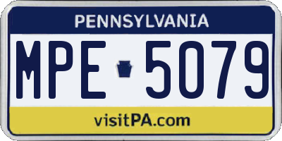 PA license plate MPE5079