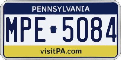 PA license plate MPE5084