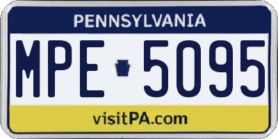 PA license plate MPE5095
