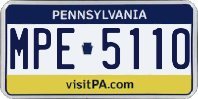 PA license plate MPE5110
