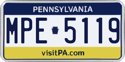 PA license plate MPE5119