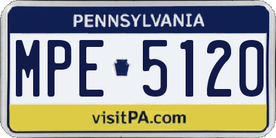 PA license plate MPE5120