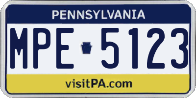PA license plate MPE5123