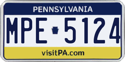 PA license plate MPE5124
