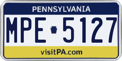 PA license plate MPE5127