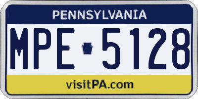 PA license plate MPE5128