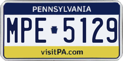 PA license plate MPE5129