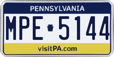 PA license plate MPE5144
