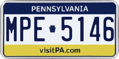 PA license plate MPE5146