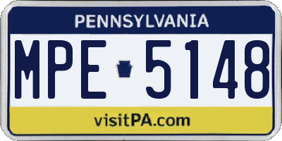 PA license plate MPE5148