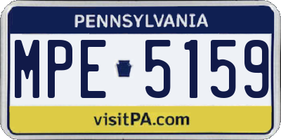 PA license plate MPE5159