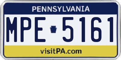 PA license plate MPE5161