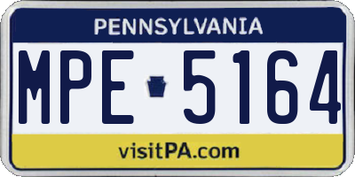 PA license plate MPE5164