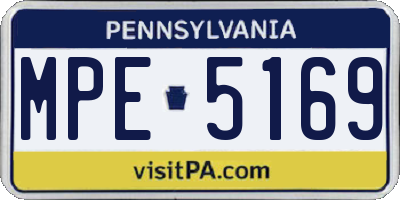 PA license plate MPE5169