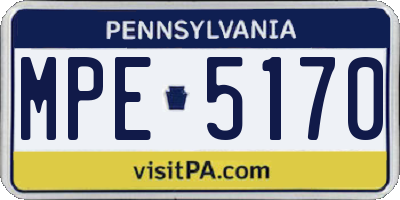 PA license plate MPE5170