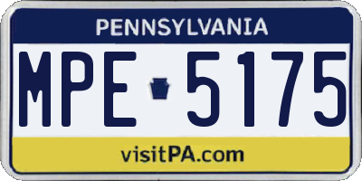 PA license plate MPE5175