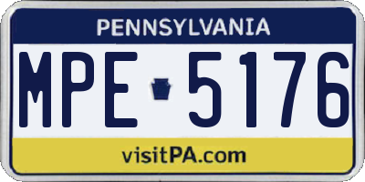 PA license plate MPE5176
