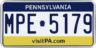 PA license plate MPE5179