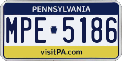 PA license plate MPE5186