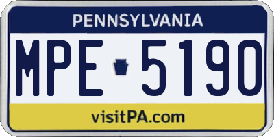 PA license plate MPE5190