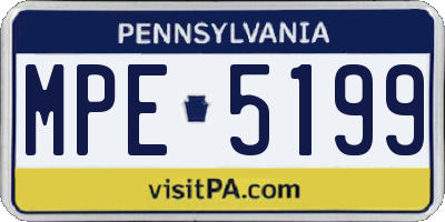 PA license plate MPE5199
