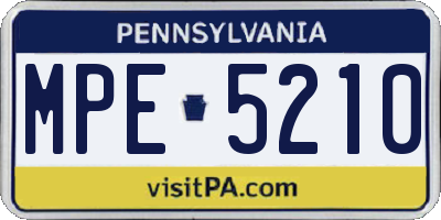 PA license plate MPE5210