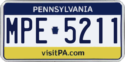 PA license plate MPE5211